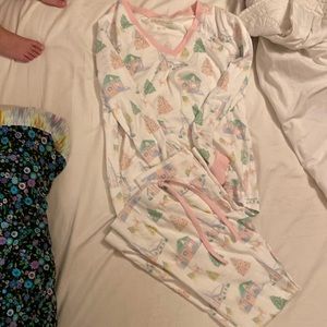 TBBC sleigh bells and pastels with palm beach pink women’s small pajamas